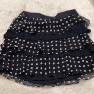 Polka Dot Ruffle Skirt - Black and White